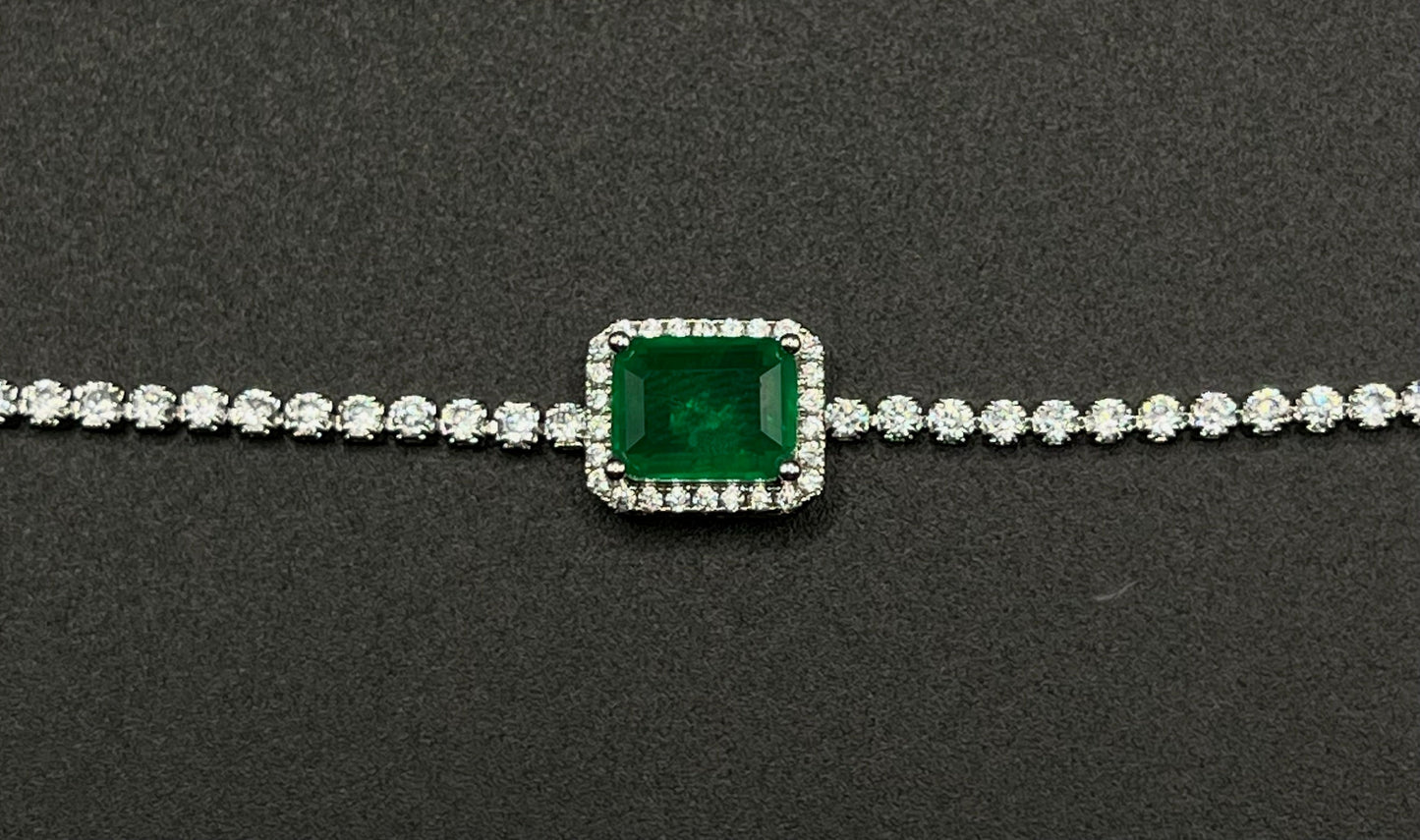 Tennis Bracelet with Emerald