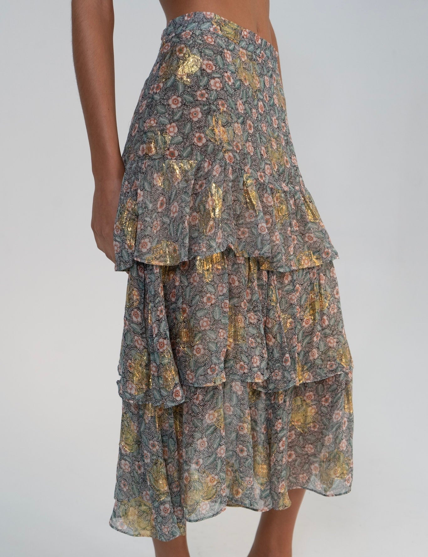 The Kooples Floral Midi Skirt