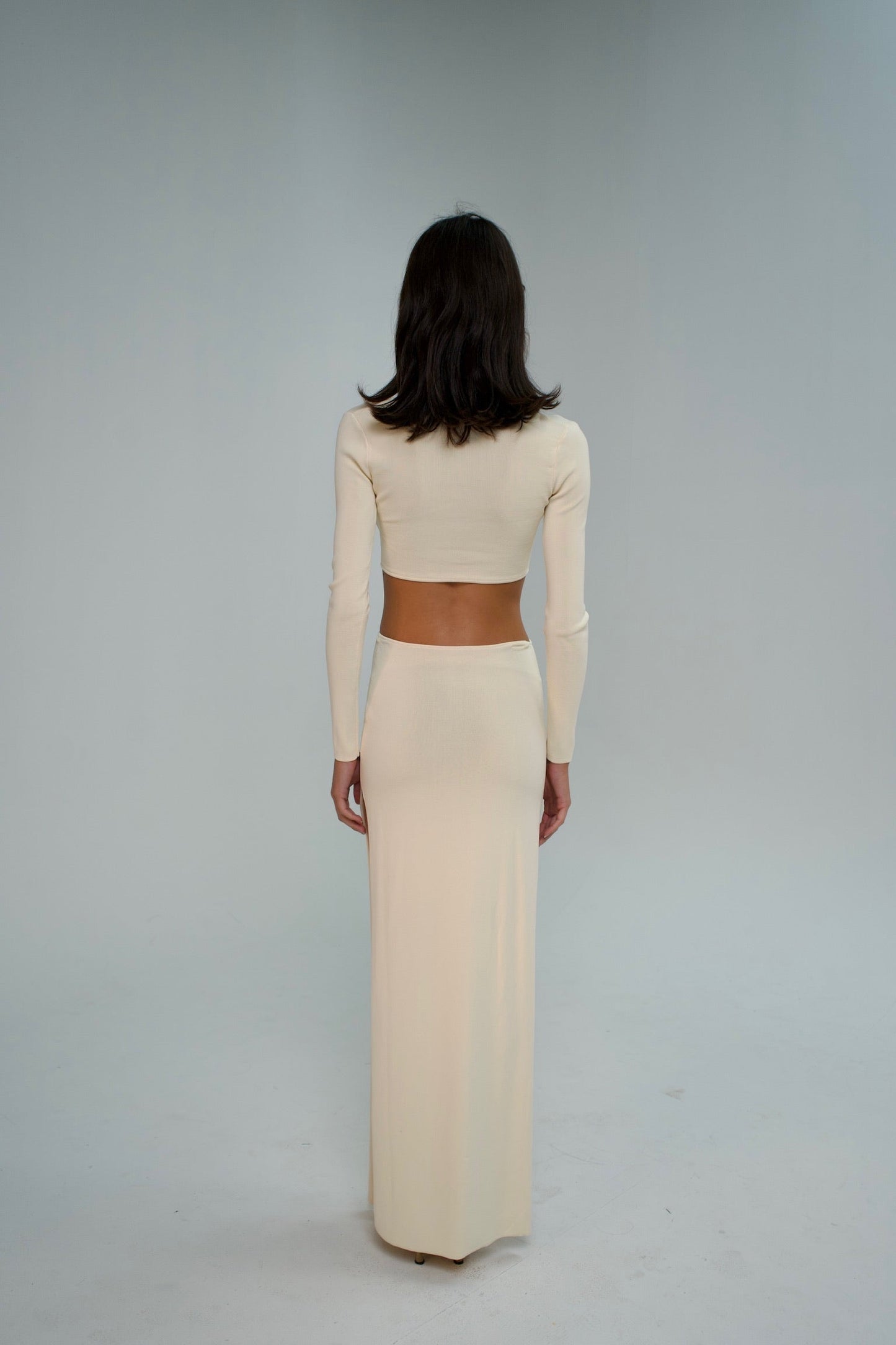 SAME Ivory Cut- Out Maxi Dress