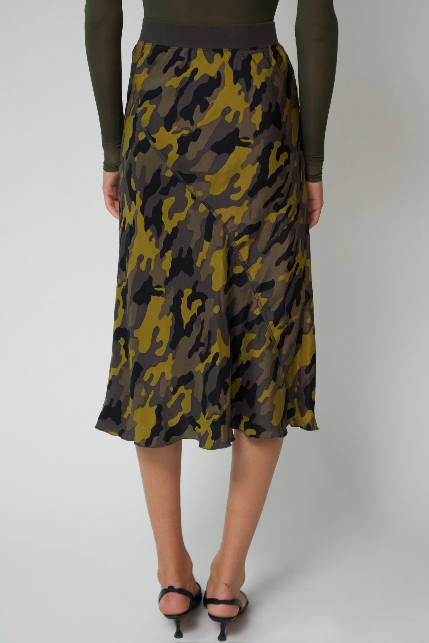 Camouflage Silk Skirt