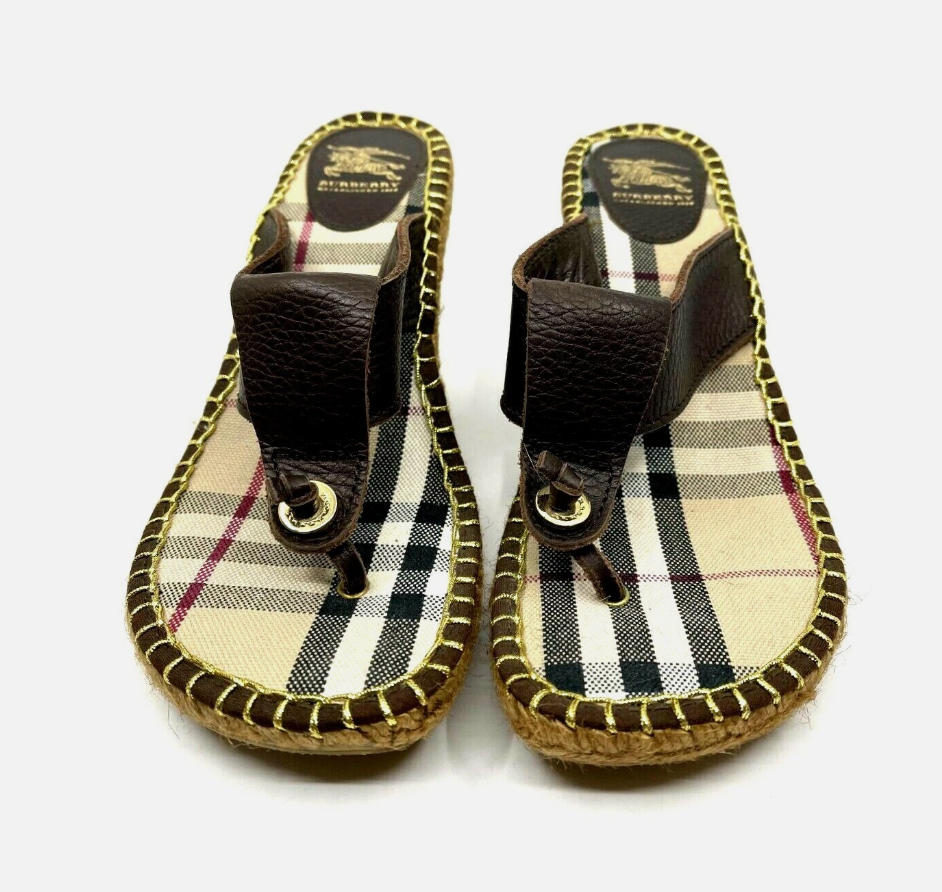 Burberry - Wedged Leather Sandals