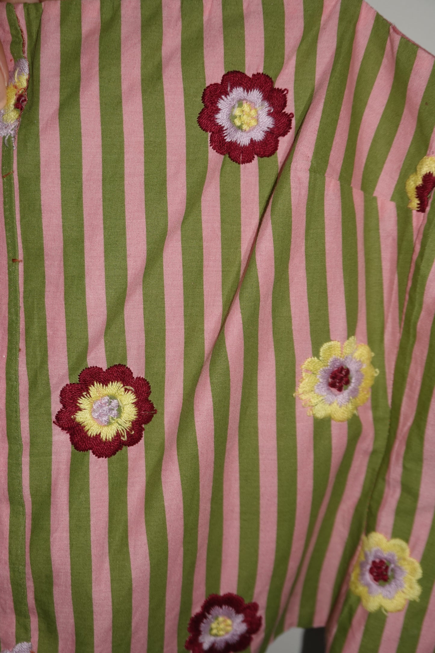 Tocca - Striped & Embroidered Top