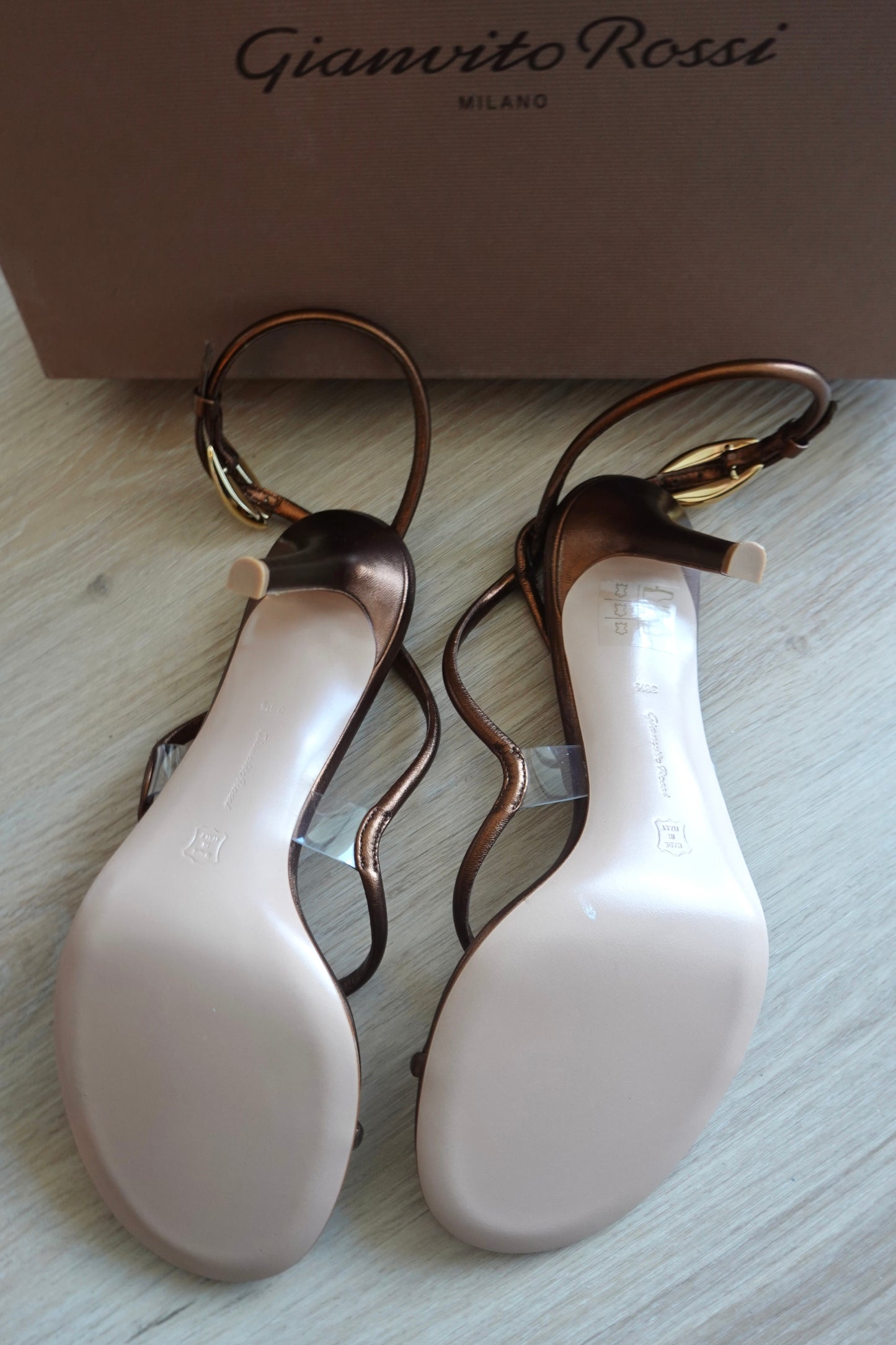 Gianvito Rossi - Brown Metallic Strappy Sandals