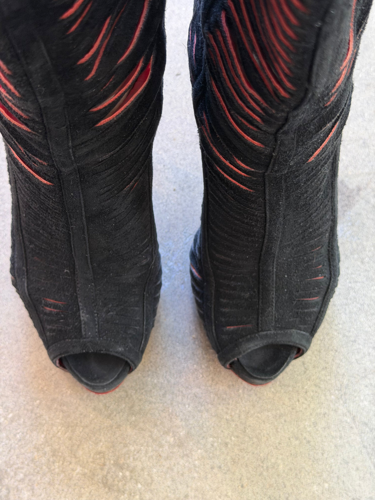 Christian Louboutin- "Stitch Me" Knee-High Boots