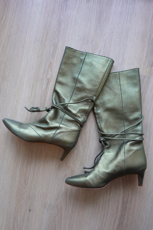 Forte Forte - Green Metallic Boots