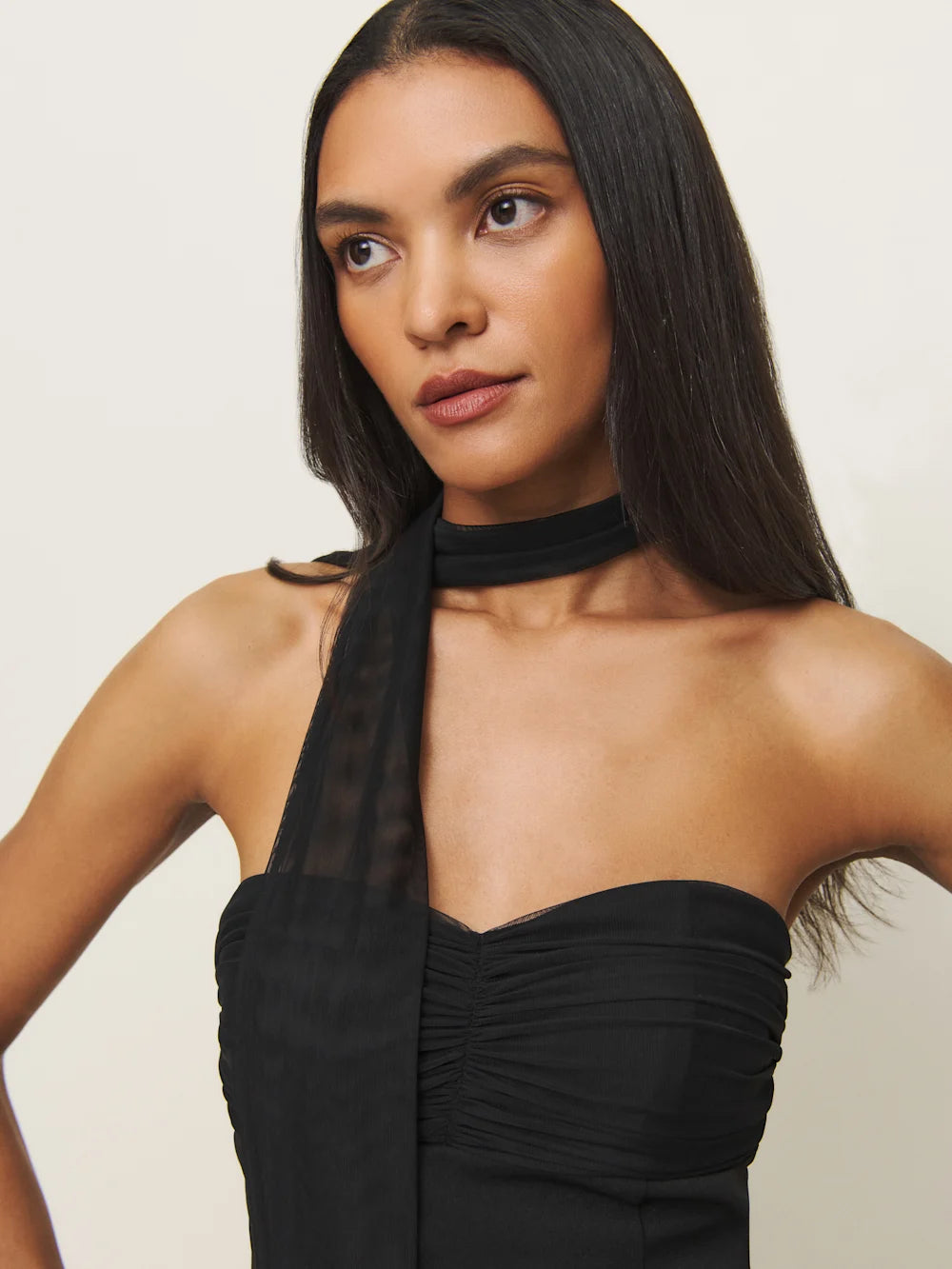 Reformation - Mesh Strapless Top w Scarf