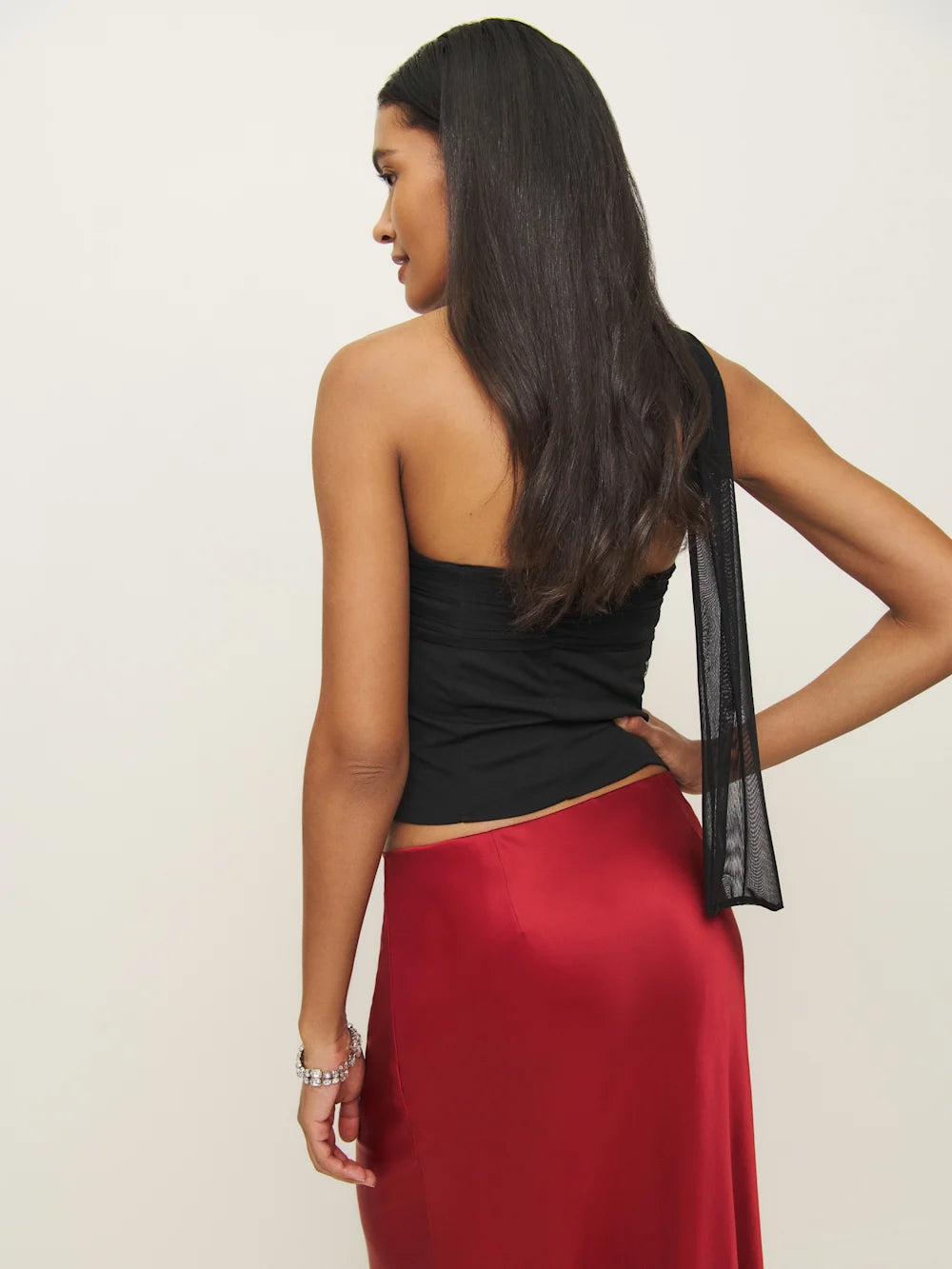 Reformation - Mesh Strapless Top w Scarf