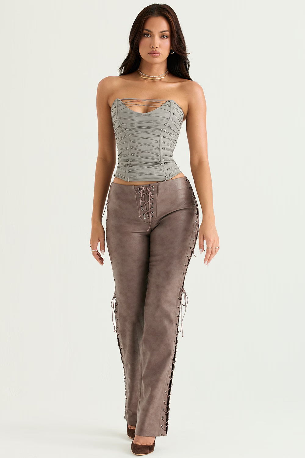 House of CB - Smoke Lace Up Corset