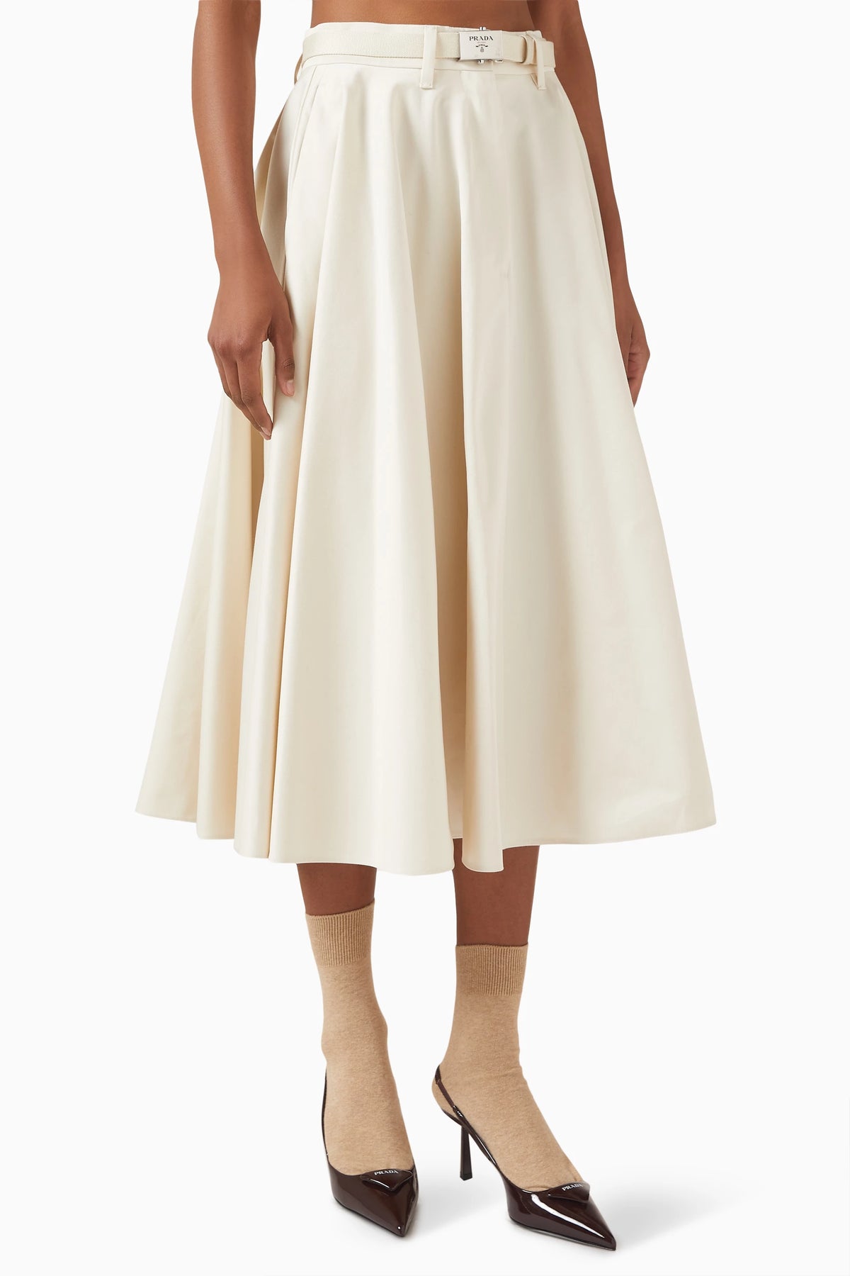 Prada Khaki Midi Skirt