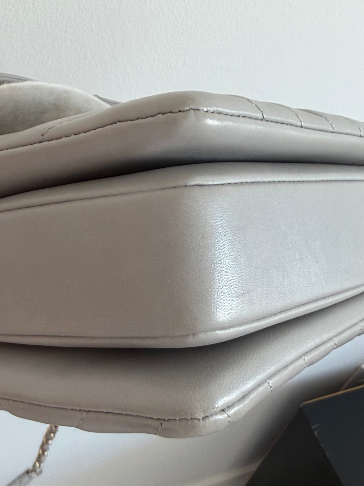 Chanel Grey Chevron Flap
