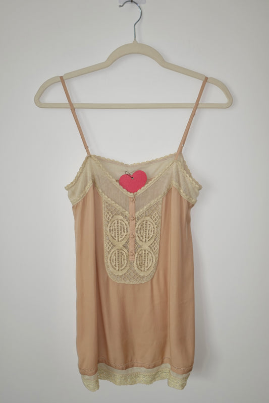 Vintage - Crotchet & Silk Top