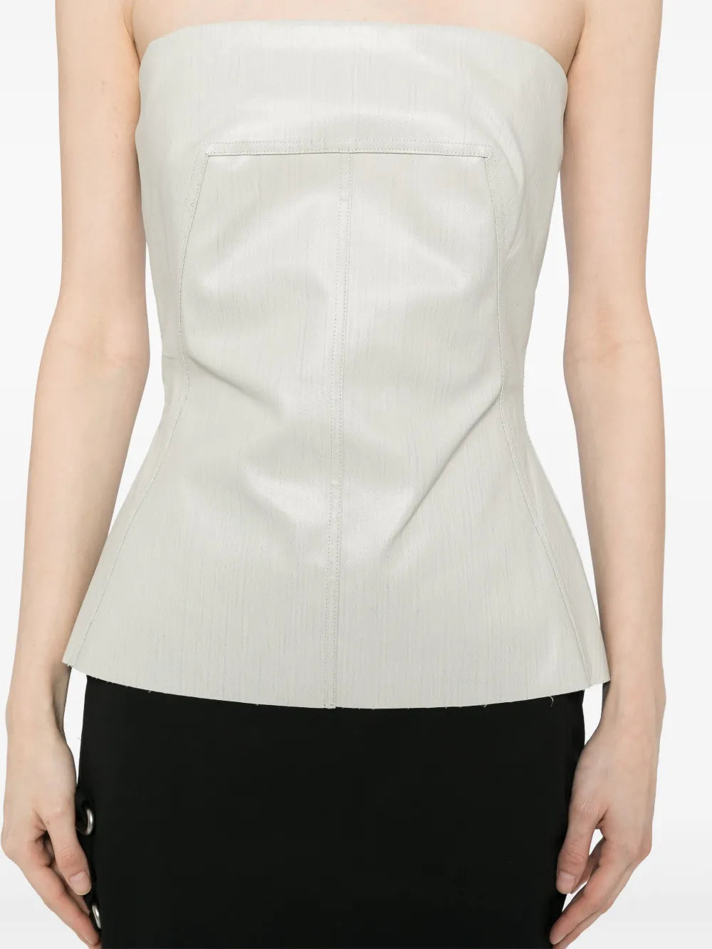 Rick Owens - White Denim Glaze Bustier Top