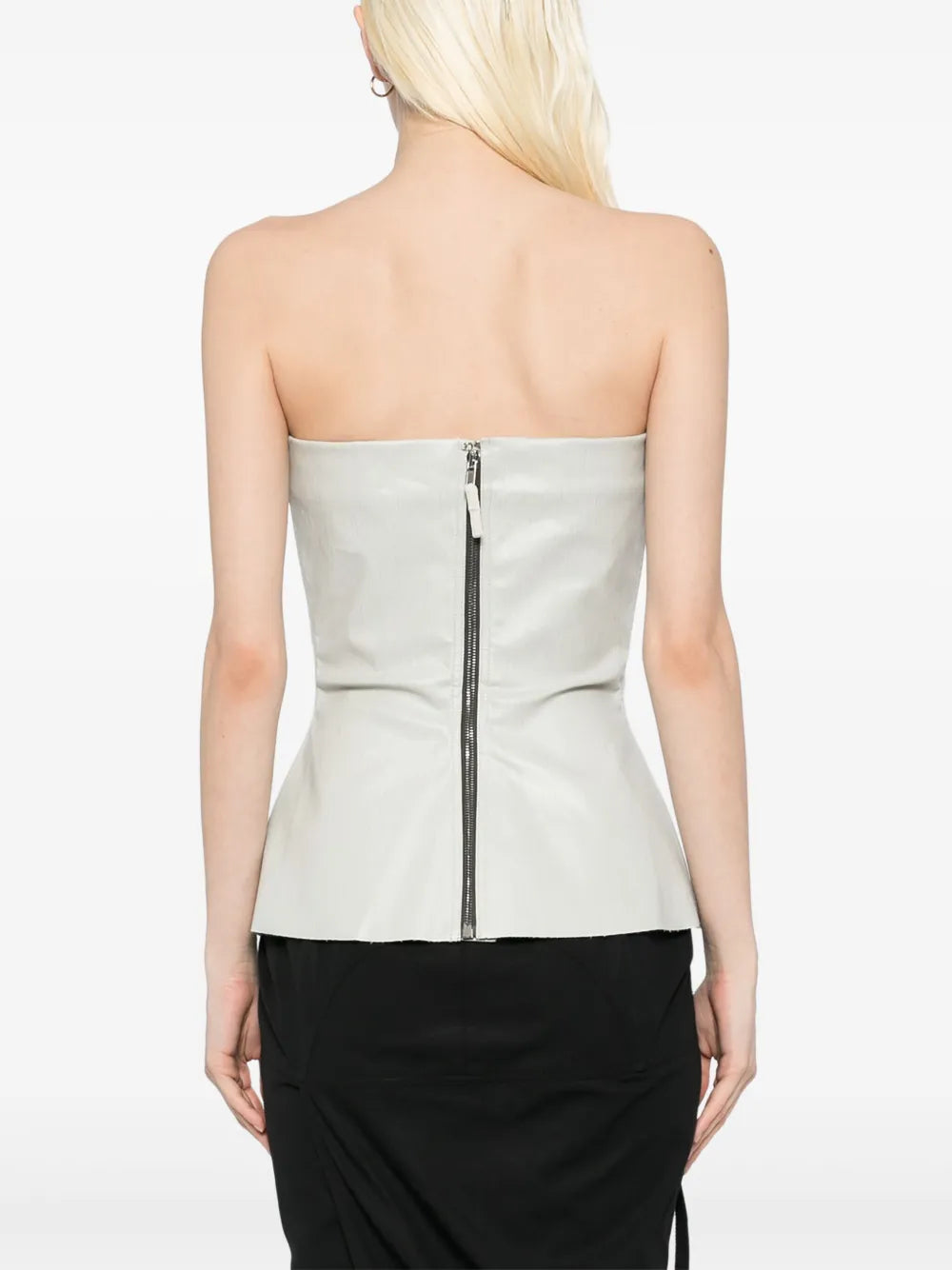 Rick Owens - White Denim Glaze Bustier Top