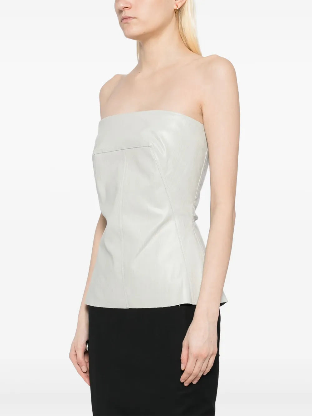 Rick Owens - White Denim Glaze Bustier Top