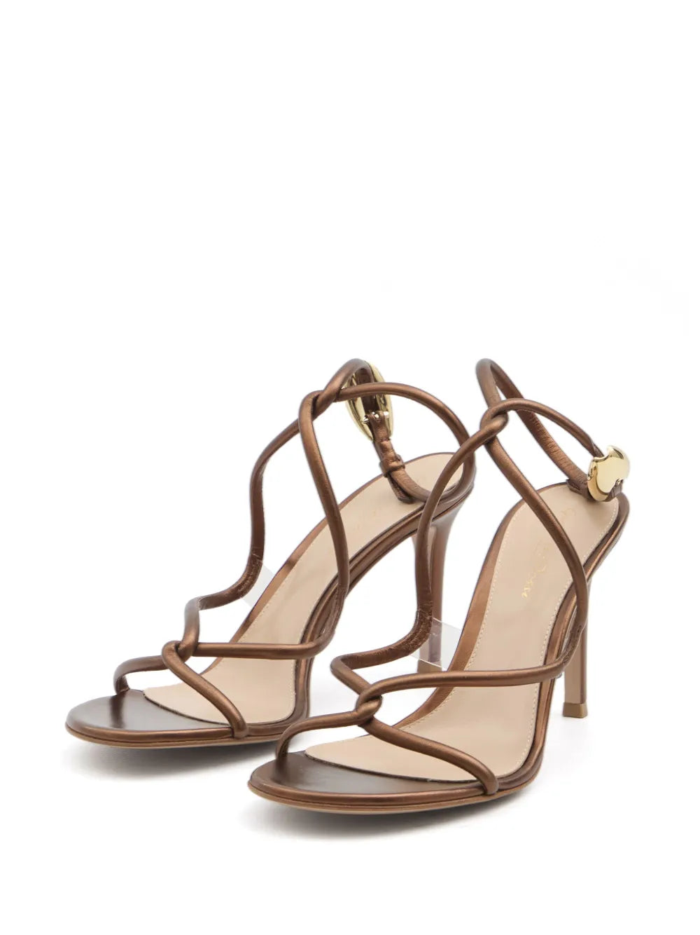 Gianvito Rossi - Brown Metallic Strappy Sandals