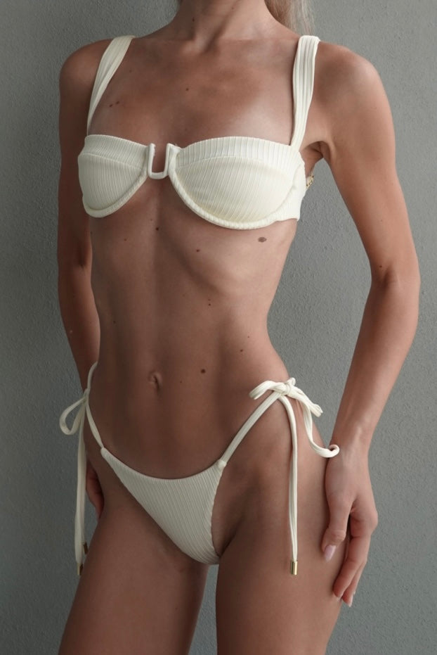 Monday Swimwear - Ivory Bustier Bikini