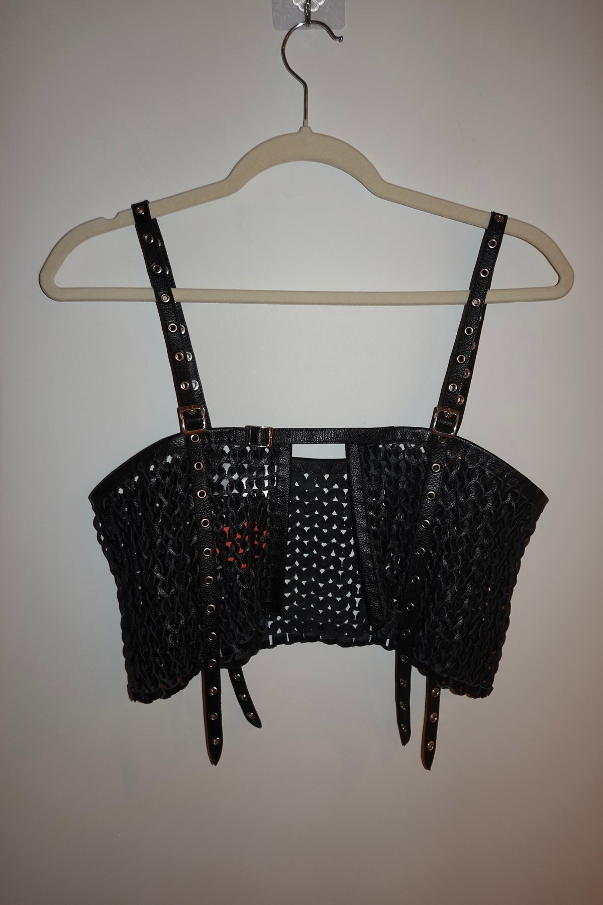 Nonchalant The Label - Leather Woven Top
