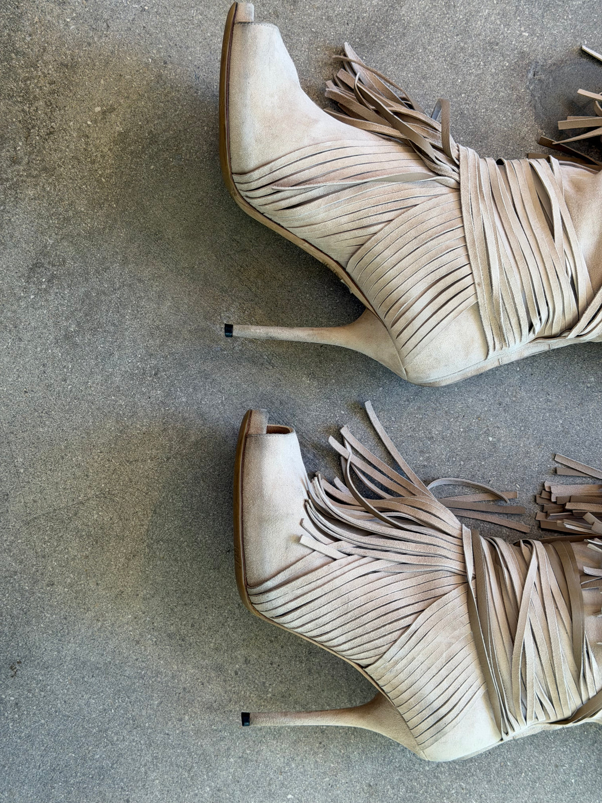 Gucci - Suede Fringe Tall Boots