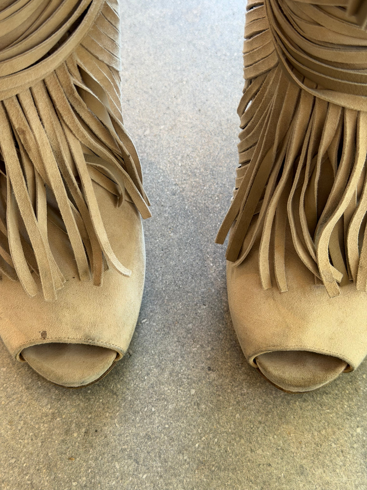 Gucci - Suede Fringe Tall Boots