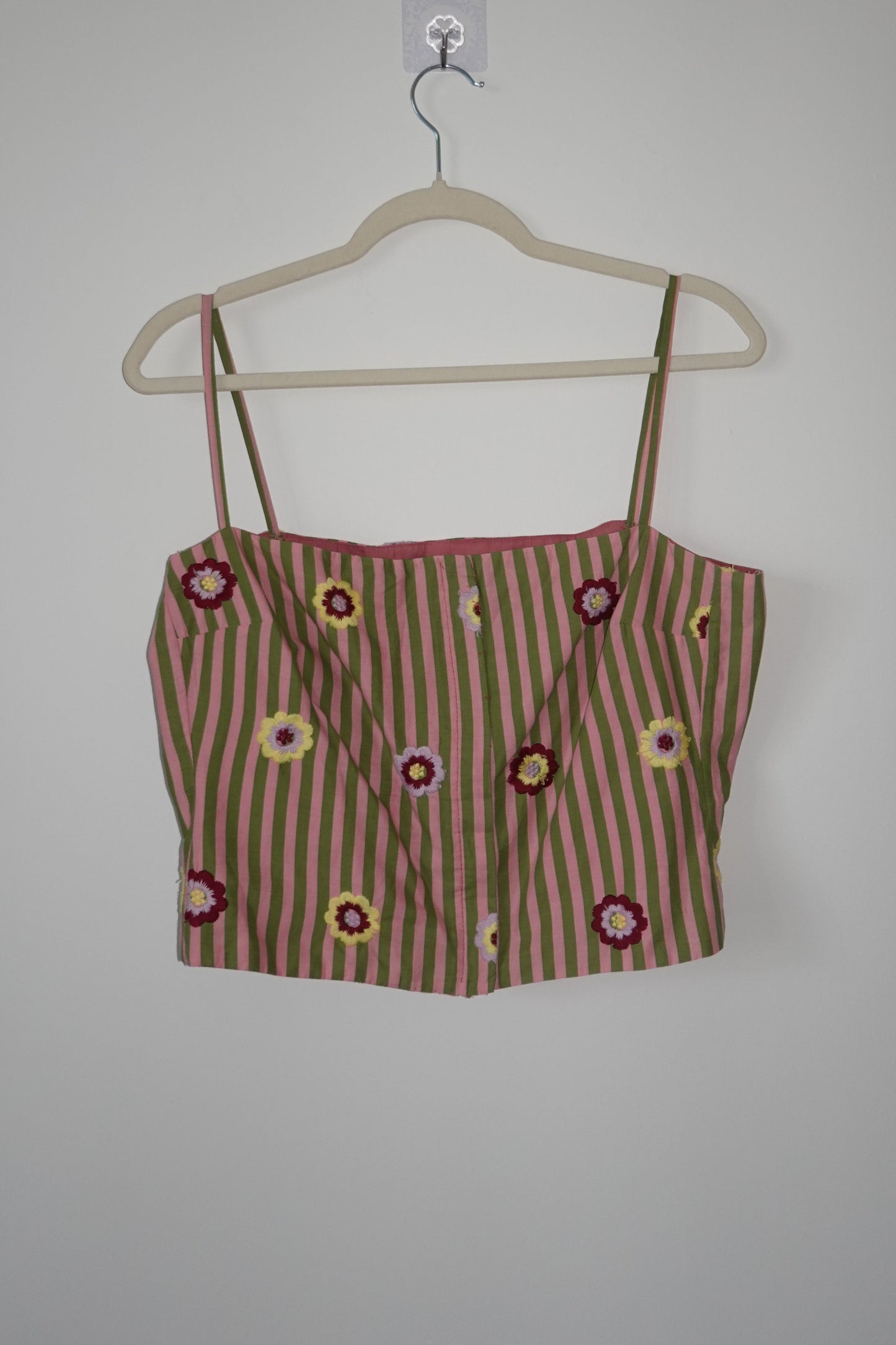 Tocca - Striped & Embroidered Top