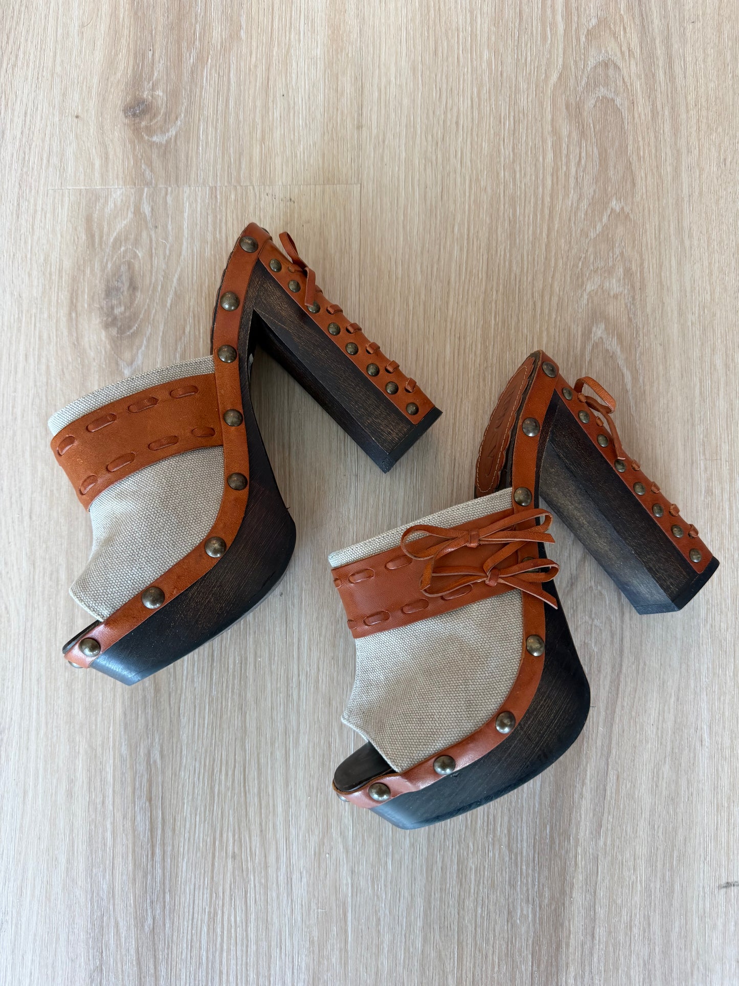 Valentino Red - Leather Mule Heels