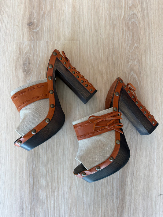 Valentino Red - Leather Mule Heels