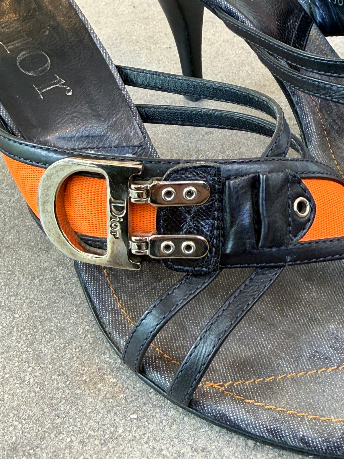 Christian Dior - "Remove Before Fight" Denim Heels