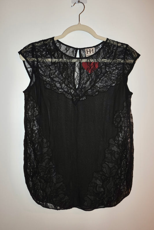 Haute Hippie - Silk & Lace Black Top