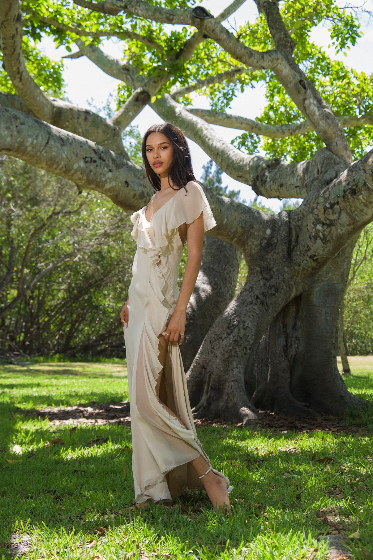 Haute Hippie - Beige Silk Gown