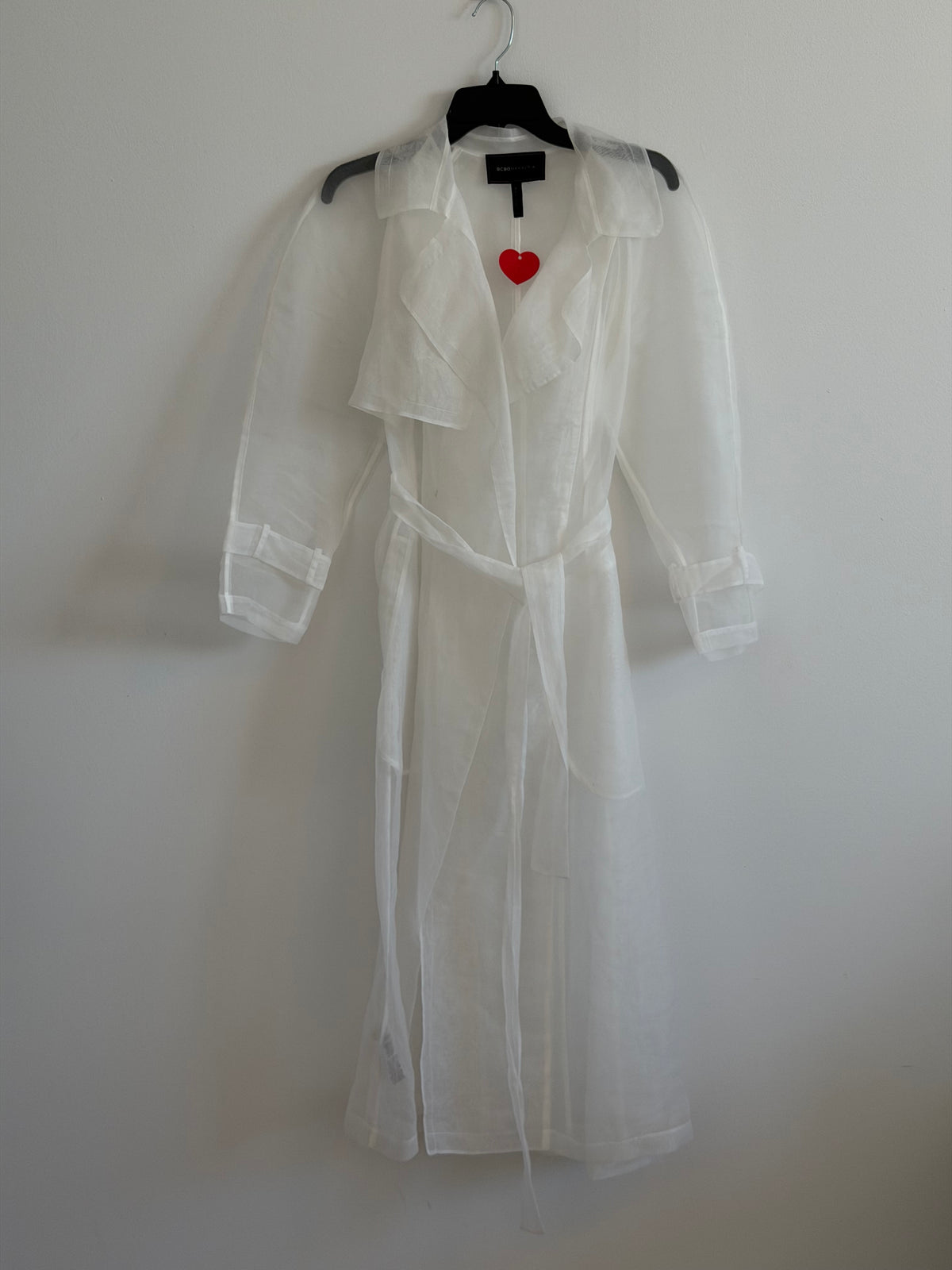 White Mesh Trench Coat