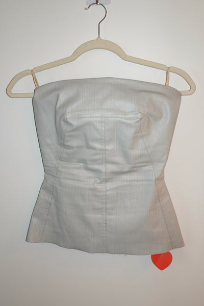Rick Owens - White Denim Glaze Bustier Top
