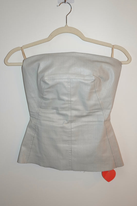 Rick Owens - White Denim Glaze Bustier Top