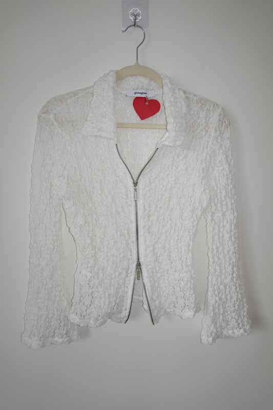 Gimaguas - White Lace Zip Up