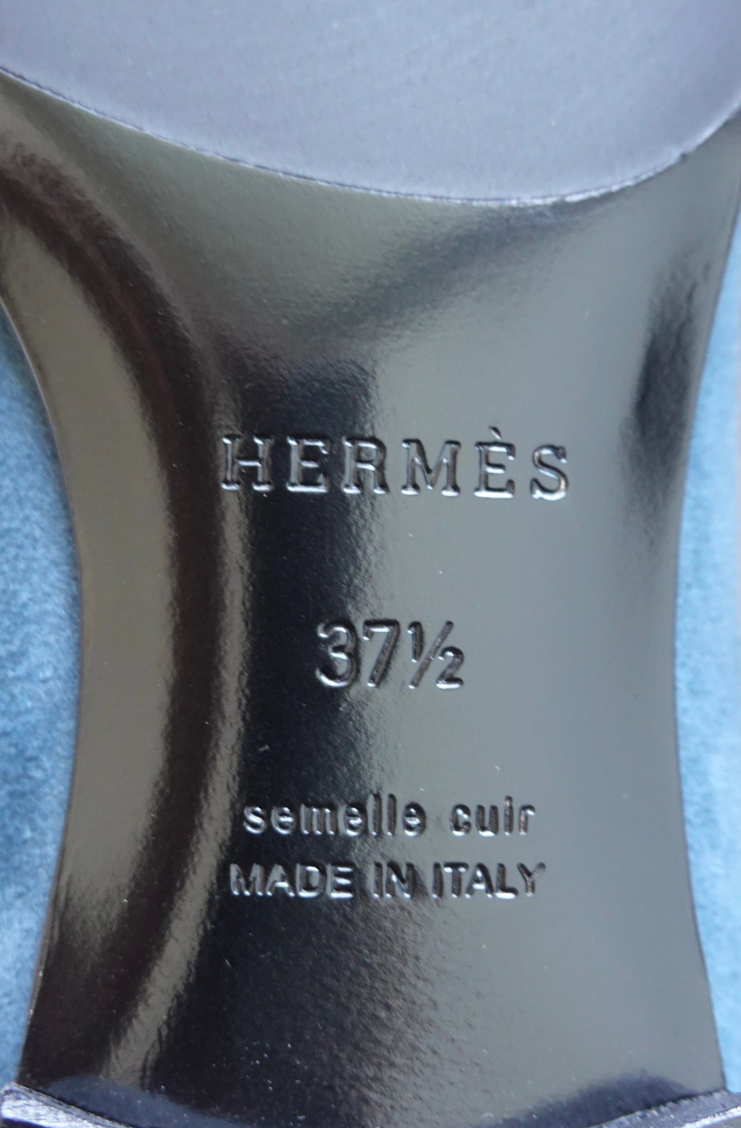 Hermes - Blue Suede Paris Loafers