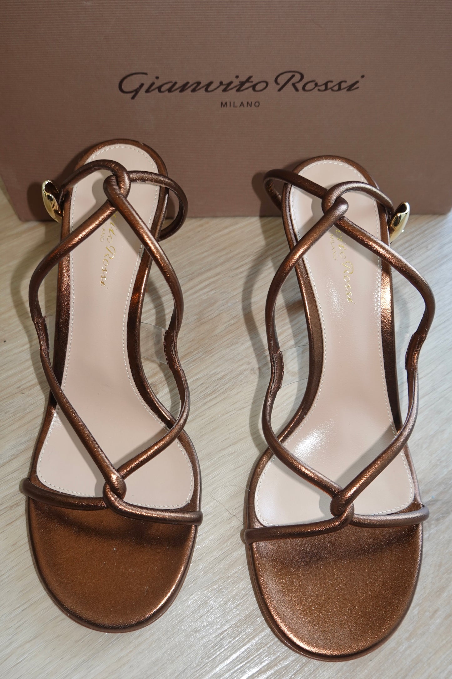 Gianvito Rossi - Brown Metallic Strappy Sandals