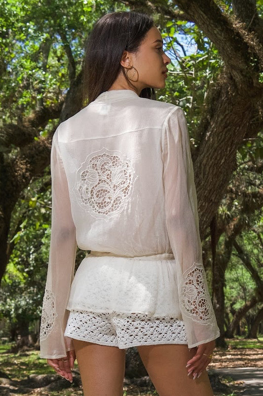Haute Hippie - Silk Crotchet Long-Sleeve