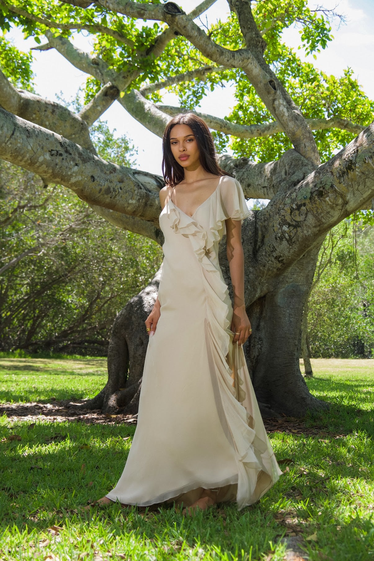 Haute Hippie - Beige Silk Gown
