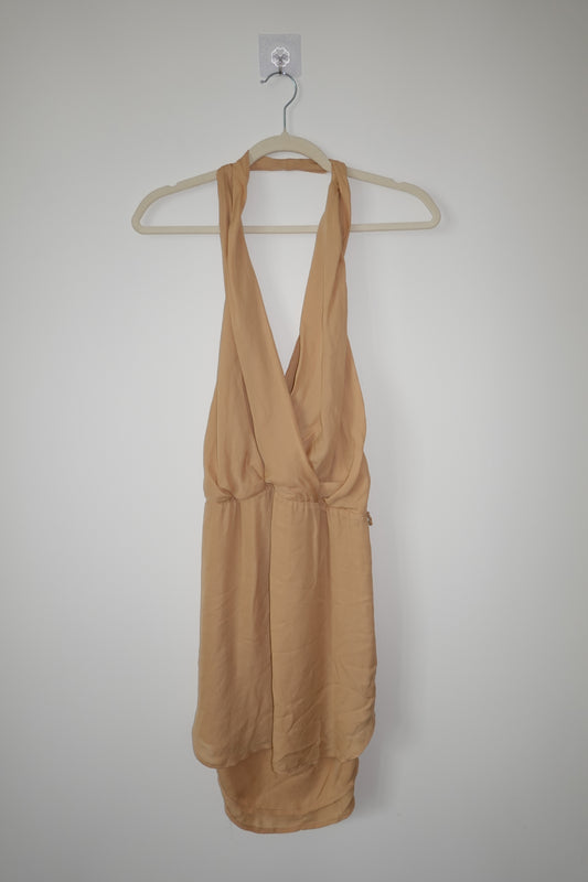 Haute Hippie - Silk Caramel Mini Dress