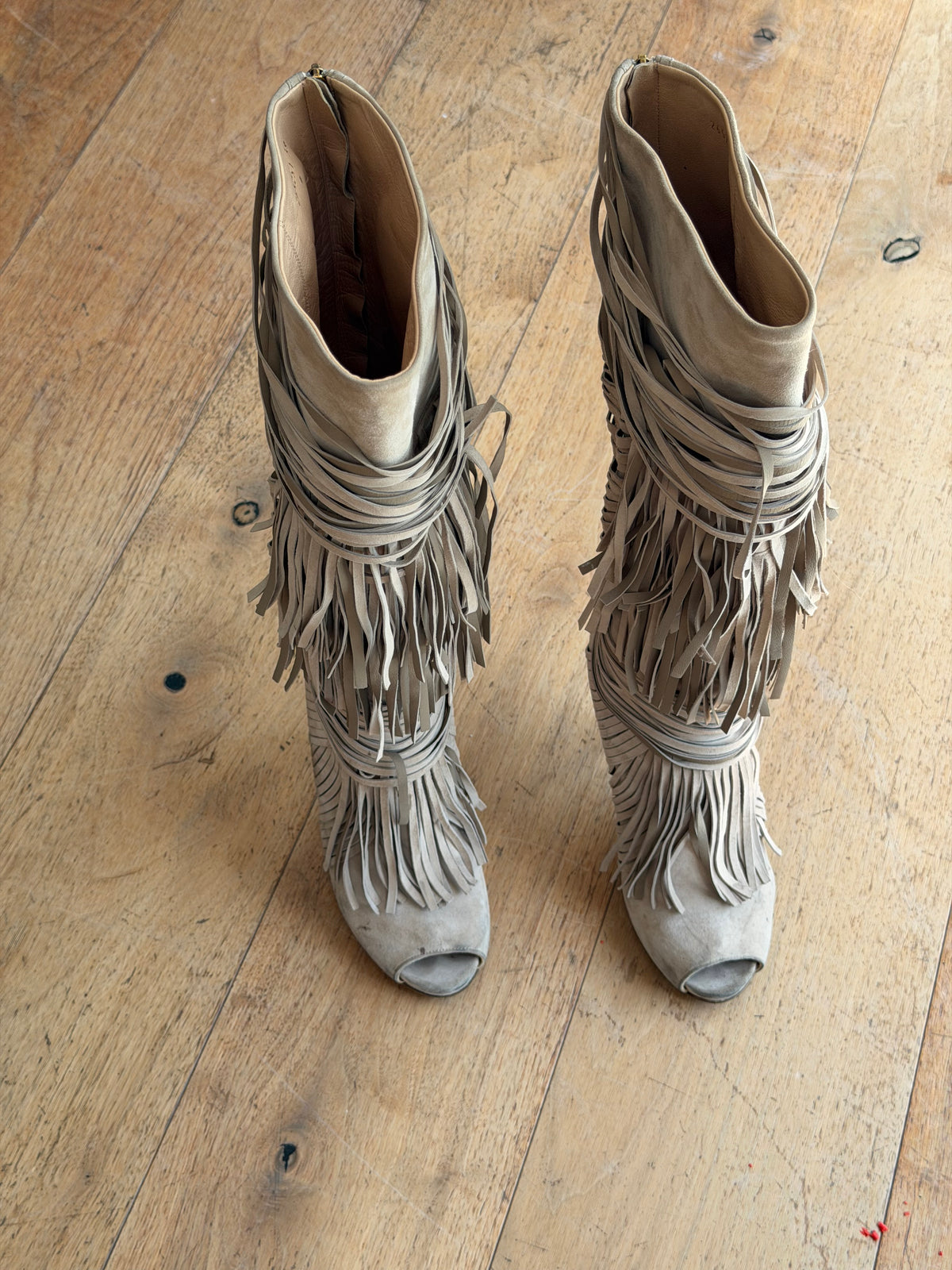 Gucci - Suede Fringe Tall Boots