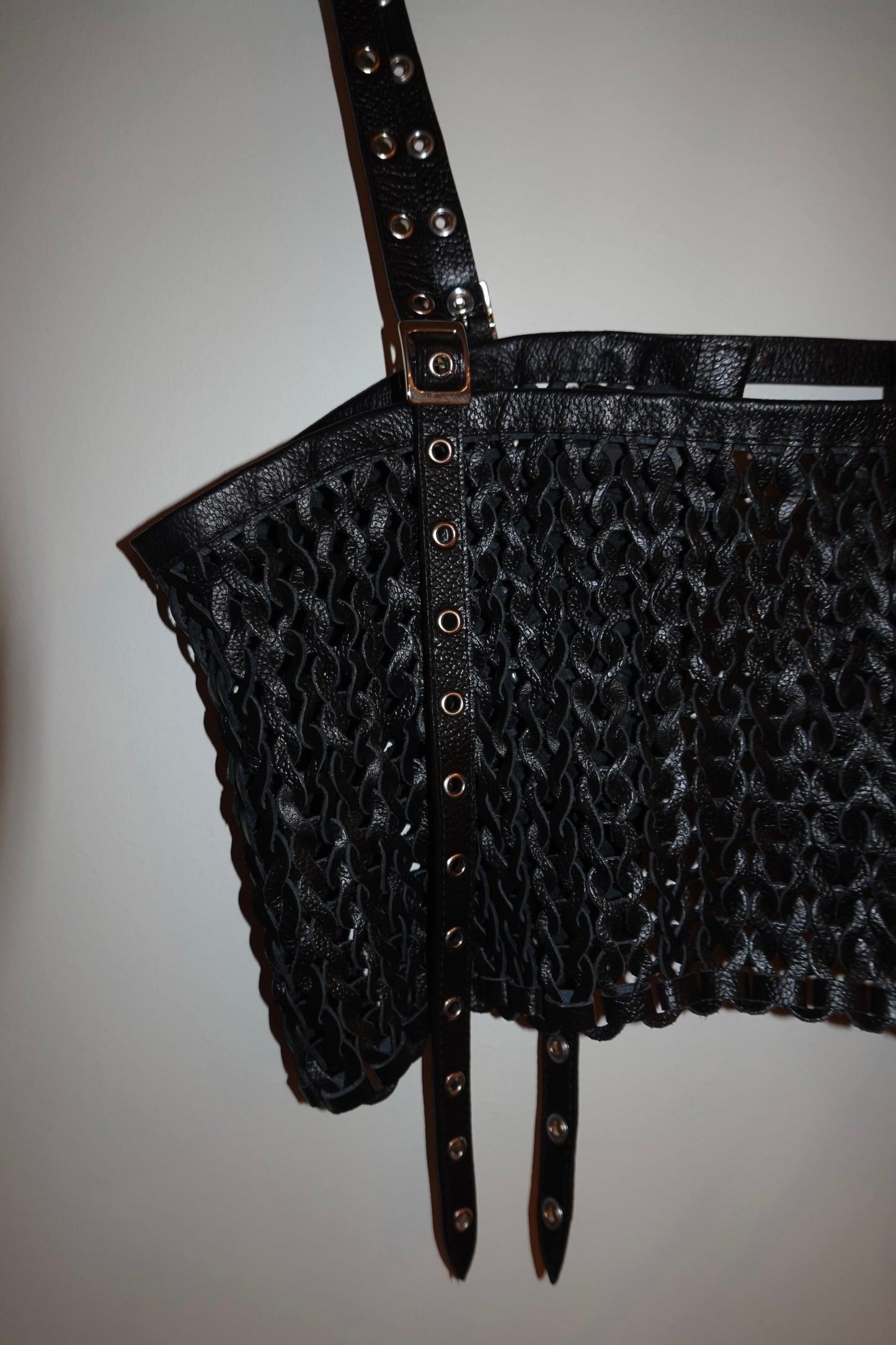 Nonchalant The Label - Leather Woven Top
