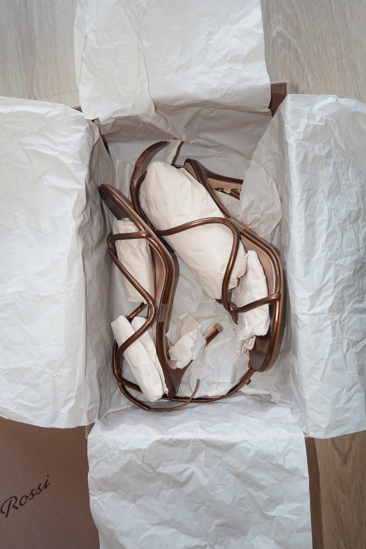 Gianvito Rossi - Brown Metallic Strappy Sandals