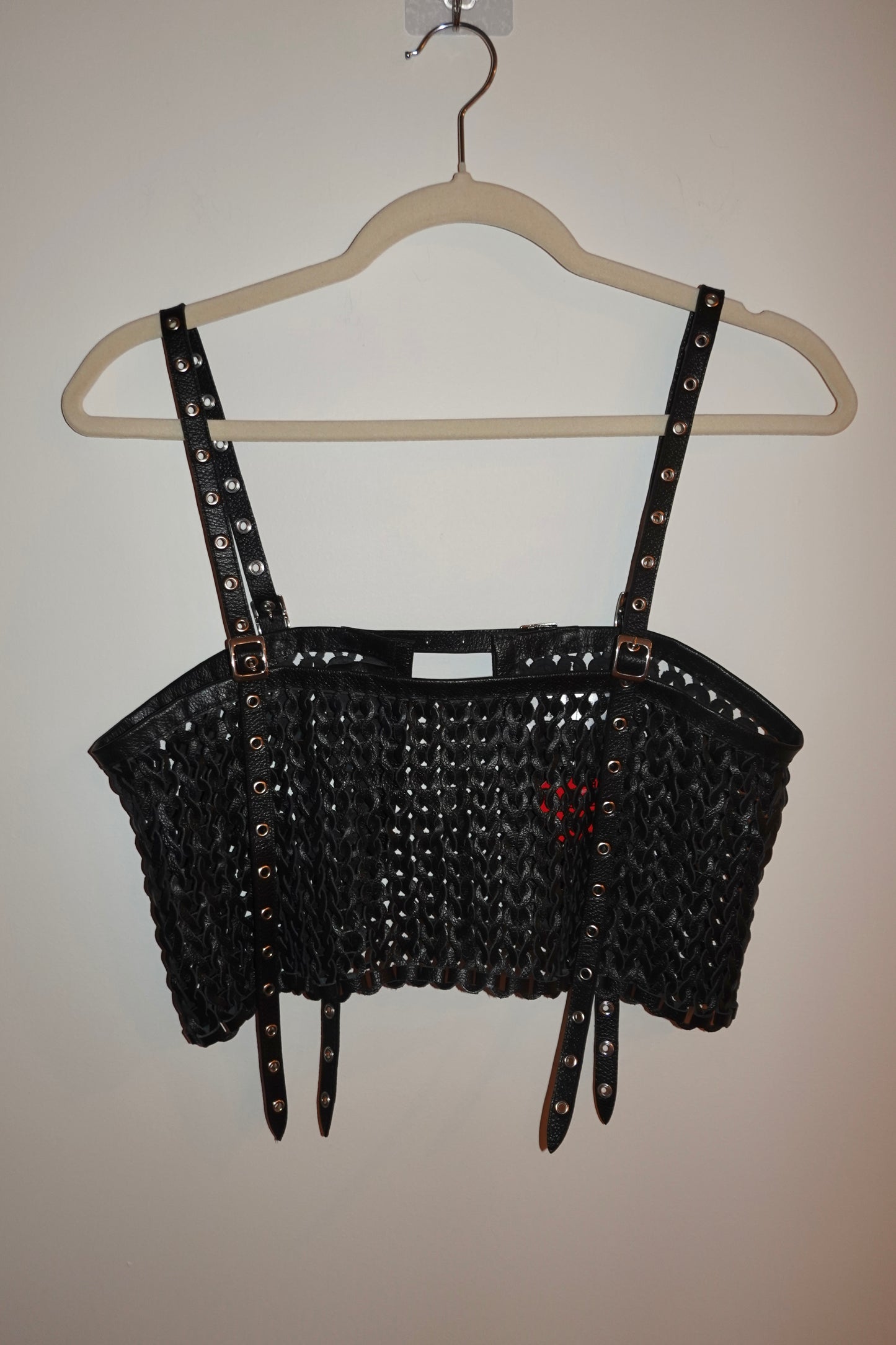 Nonchalant The Label - Leather Woven Top
