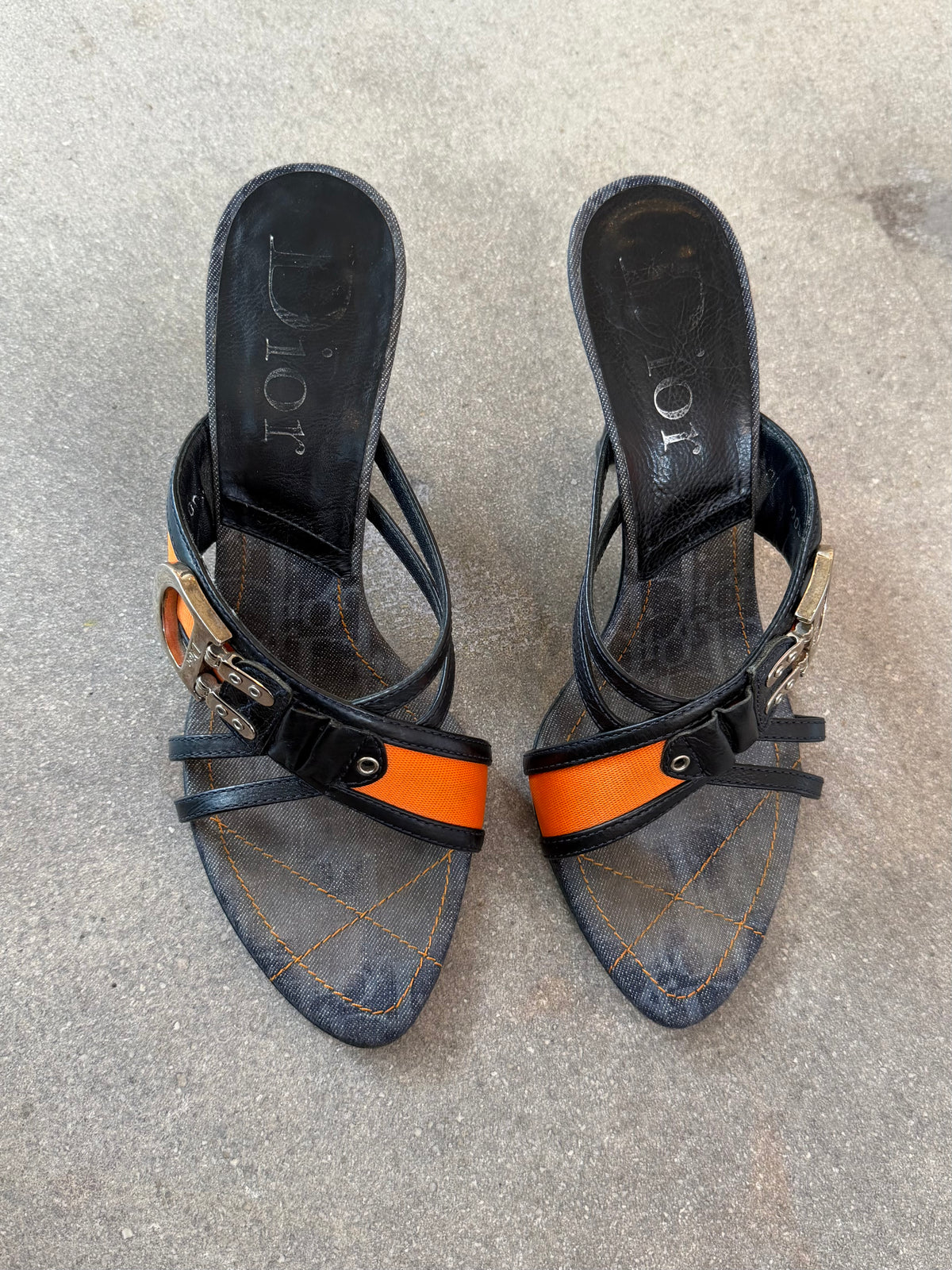Christian Dior - "Remove Before Fight" Denim Heels
