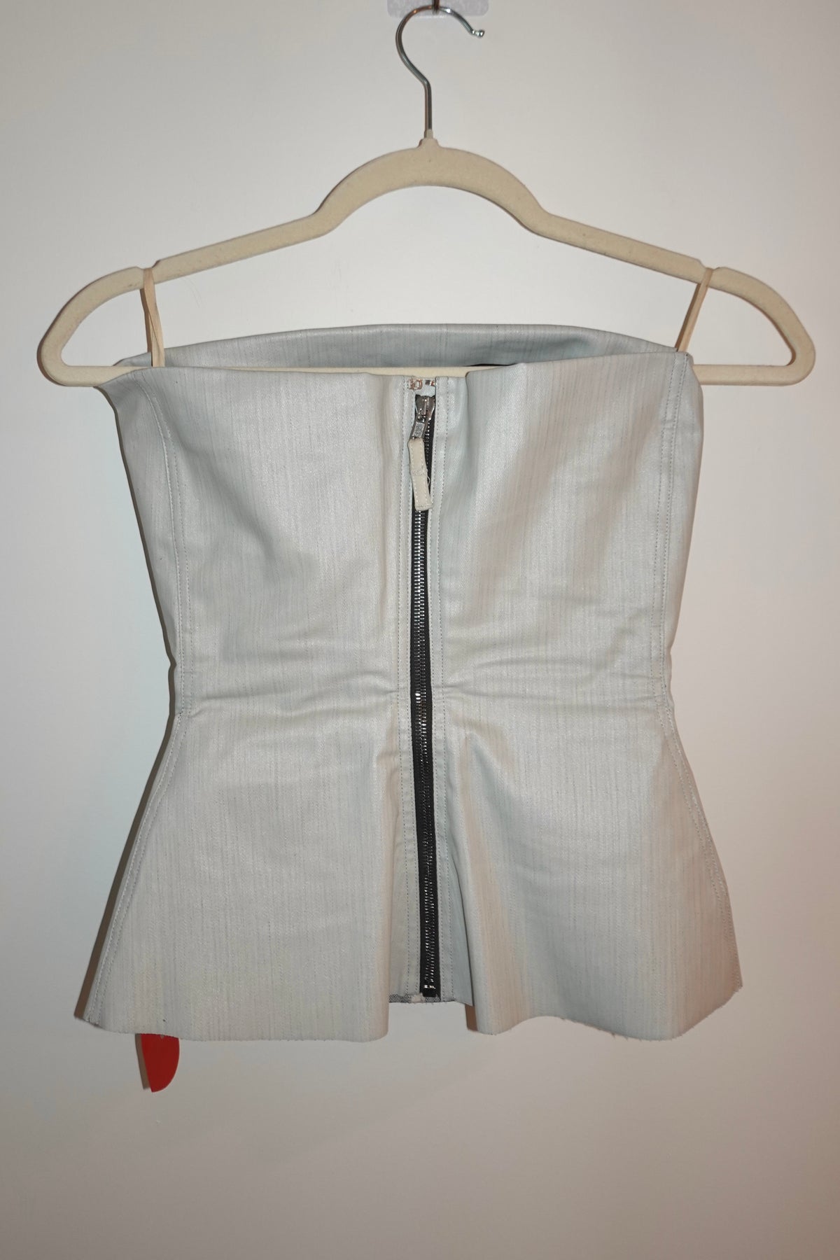 Rick Owens - White Denim Glaze Bustier Top