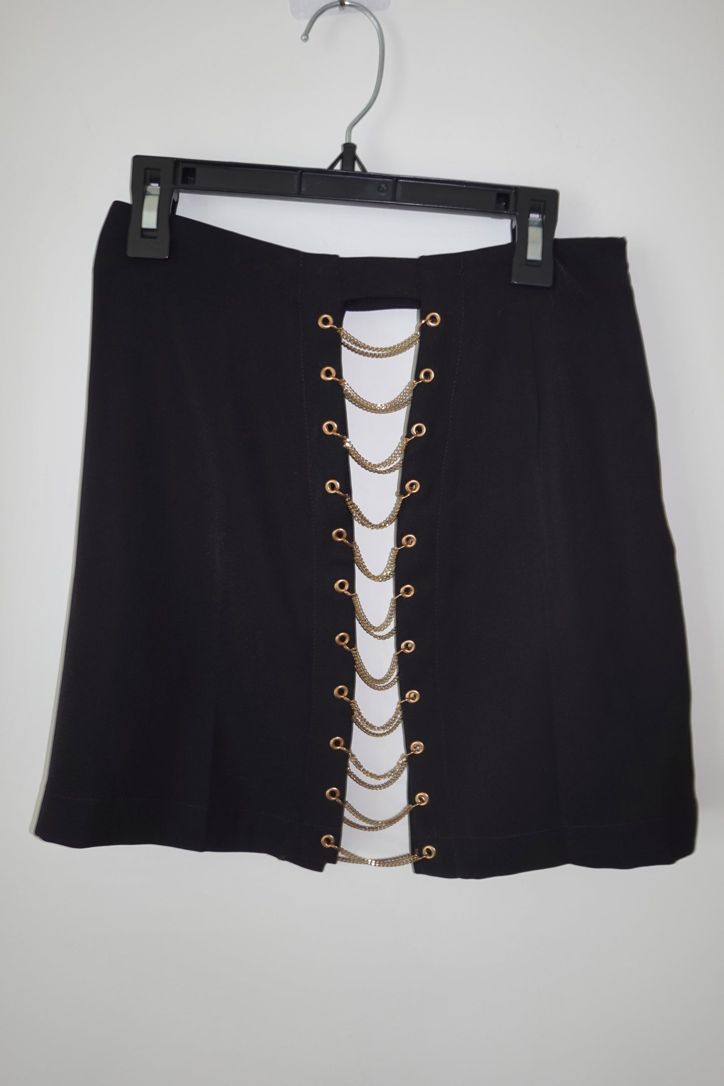 h:ours - Gold Chain Mini Skirt