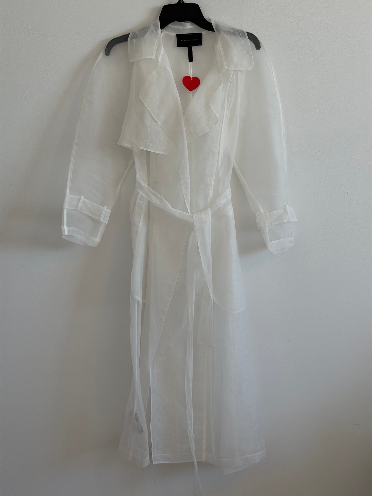 White Mesh Trench Coat