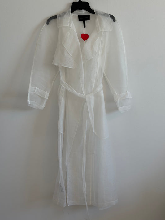 White Mesh Trench Coat