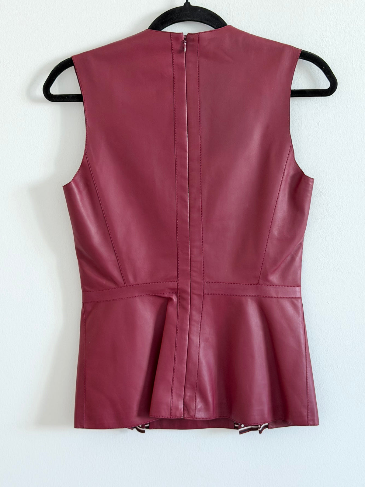Hermes Leather Pleated Top