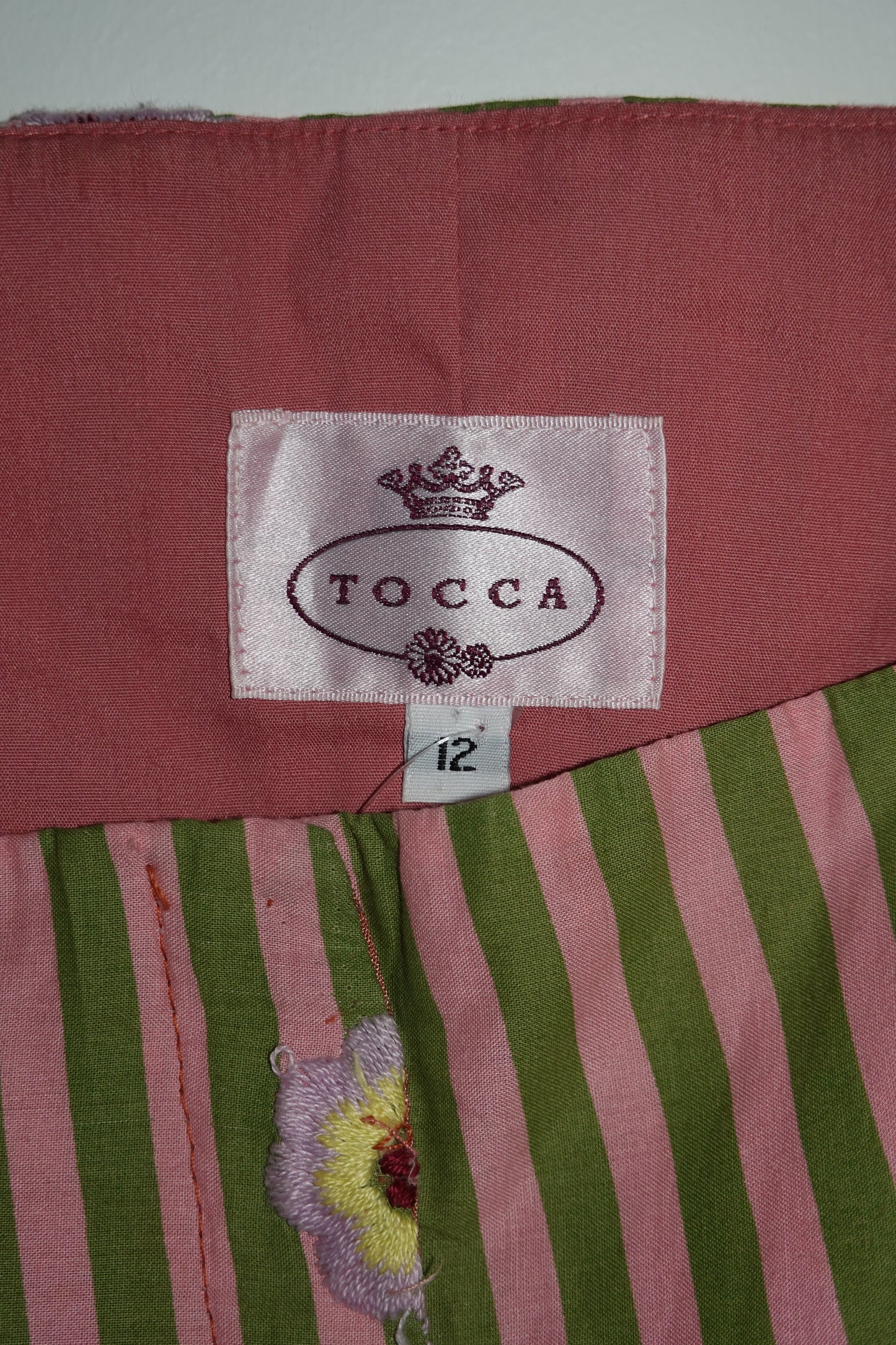 Tocca - Striped & Embroidered Top