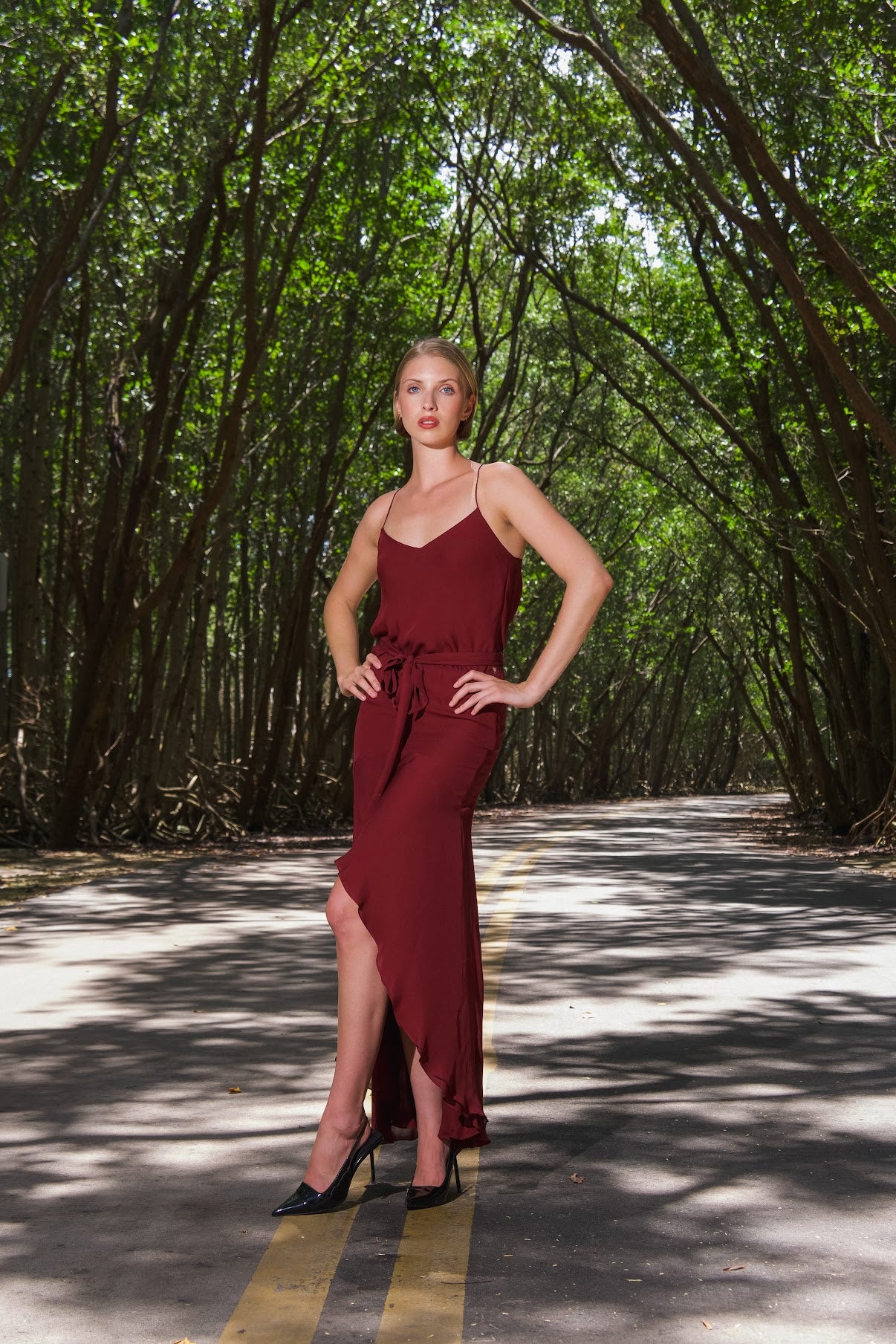 Haute Hippie - Red High-Low Silk Dress